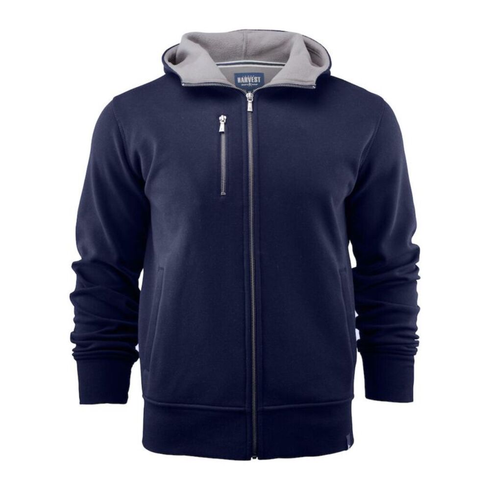James Harvest Mens Full Zip Hoodie / Grey Melange Marl